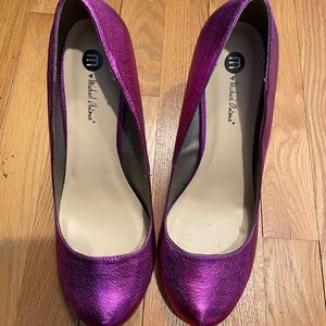 Purple metallic heels